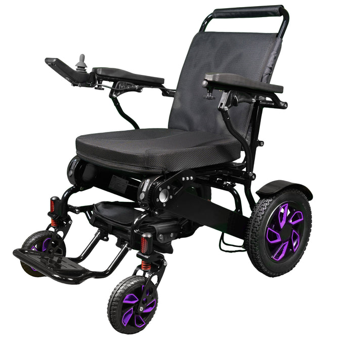 KWK D09 Style-Heavy Duty Electric Wheelchair - 21'' Seat Width - Black (Amethyst Edition)