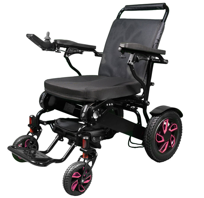 KWK D09 Style-Heavy Duty Electric Wheelchair - 21'' Seat Width - Black (Rose Edition)
