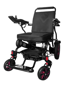 KWK D09 Style-Heavy Duty Electric Wheelchair - 21'' Seat Width - Black (Rose Edition)