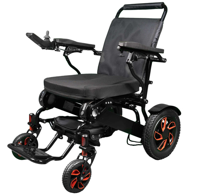 KWK D09 Style-Heavy Duty Electric Wheelchair - 21'' Seat Width - Black (Flame Edition)