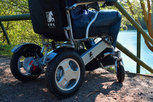 Heavy Duty Electric Wheelchair - 18'' Seat Width - Silver (Fixed Backrest)