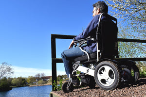 Heavy Duty Electric Blue Wheelchair - 18'' Armrest Distance - KiwiK